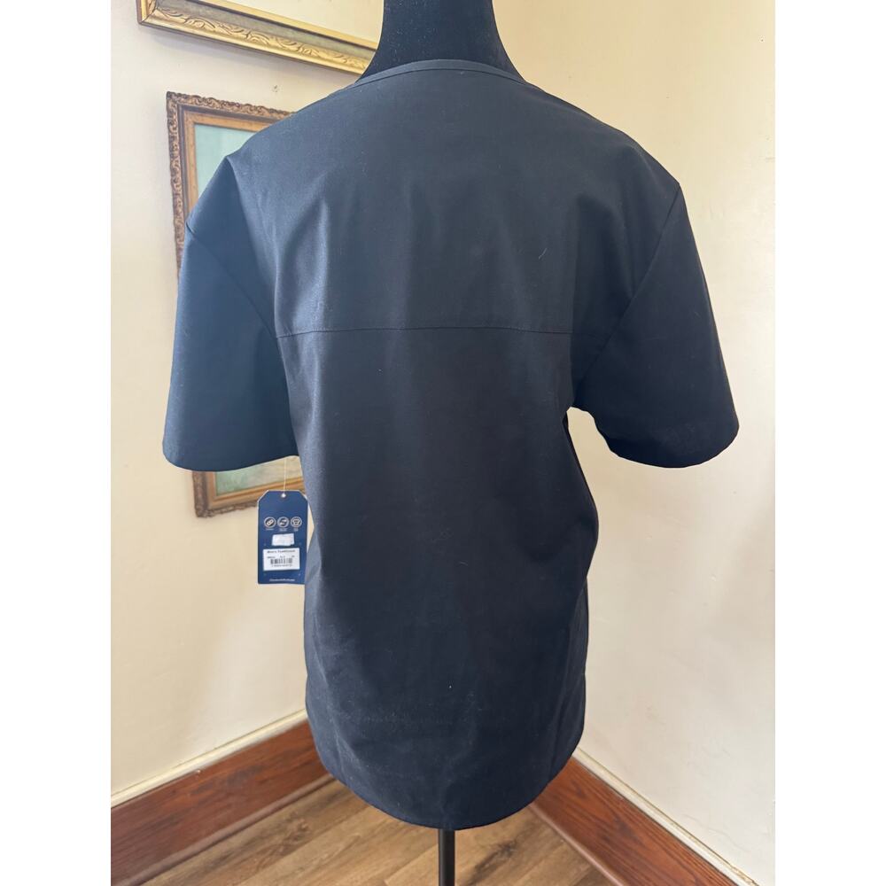 NWT Cherokee Workwear Professionals WW695 Black Scrub Top XS Men’s Stretch - Picture 6 of 9
